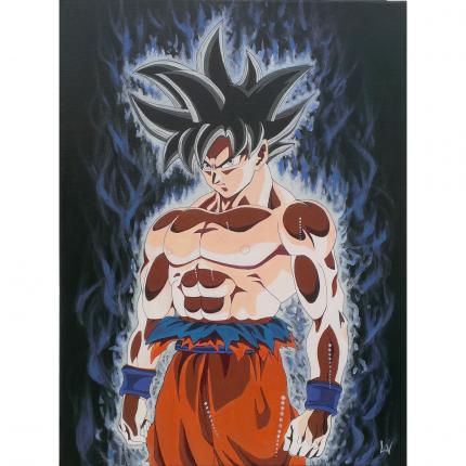 Goku Ultra Instinct, Peinture acrylique 70x50cm.