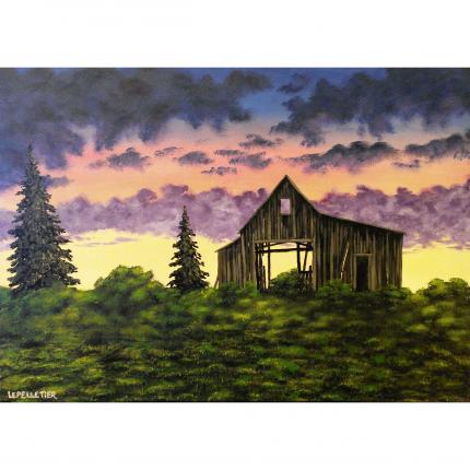 Old Barn d après l oeuvre de Tim Gagnon, Peinture Acrylique, 50x70cm.