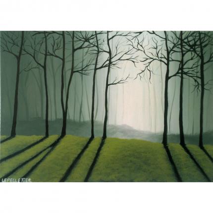 Misty Forest d après Tim Gagnon, Peinture Acrylique, 50x70cm.