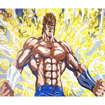 Manga Art repro  Ken le survivant  Peinture Acrylique sur toile 55x46cm.