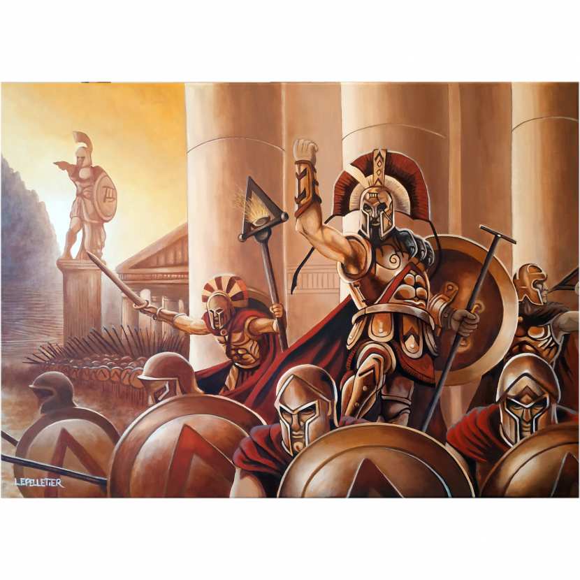 Art mural coloré, oeuvre d'art sur toile statue de Zeus, décoration murale mythologie grecque