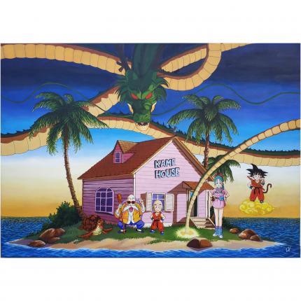 Kame house, Peinture Acrylique sur toile 50x70cm.