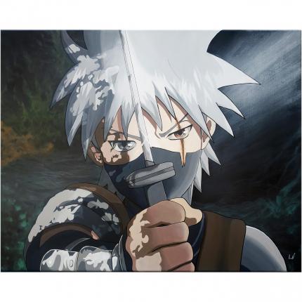 Jeune Kakashi Sharingan, Peinture acrylique sur toile 65x81cm.